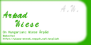 arpad wiese business card